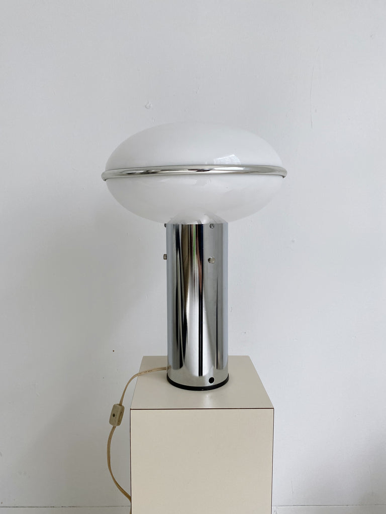 SPACE AGE CHROME & PLASTIC TABLE LAMP, 70's