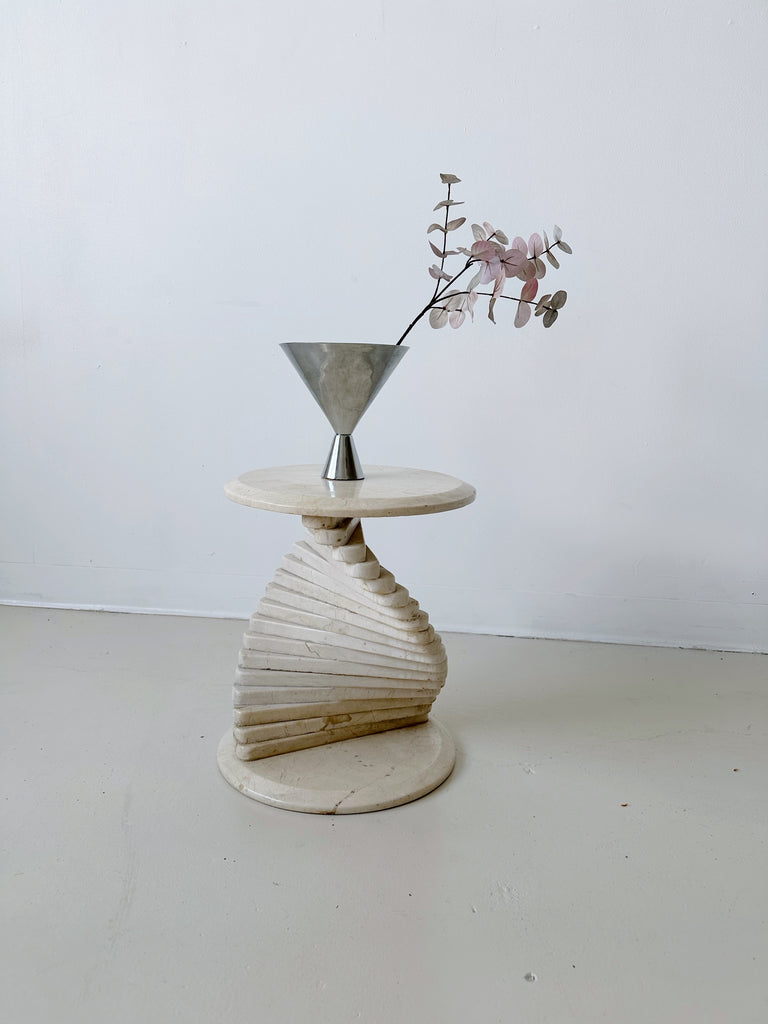 MARBLE SPIRAL SIDE TABLE