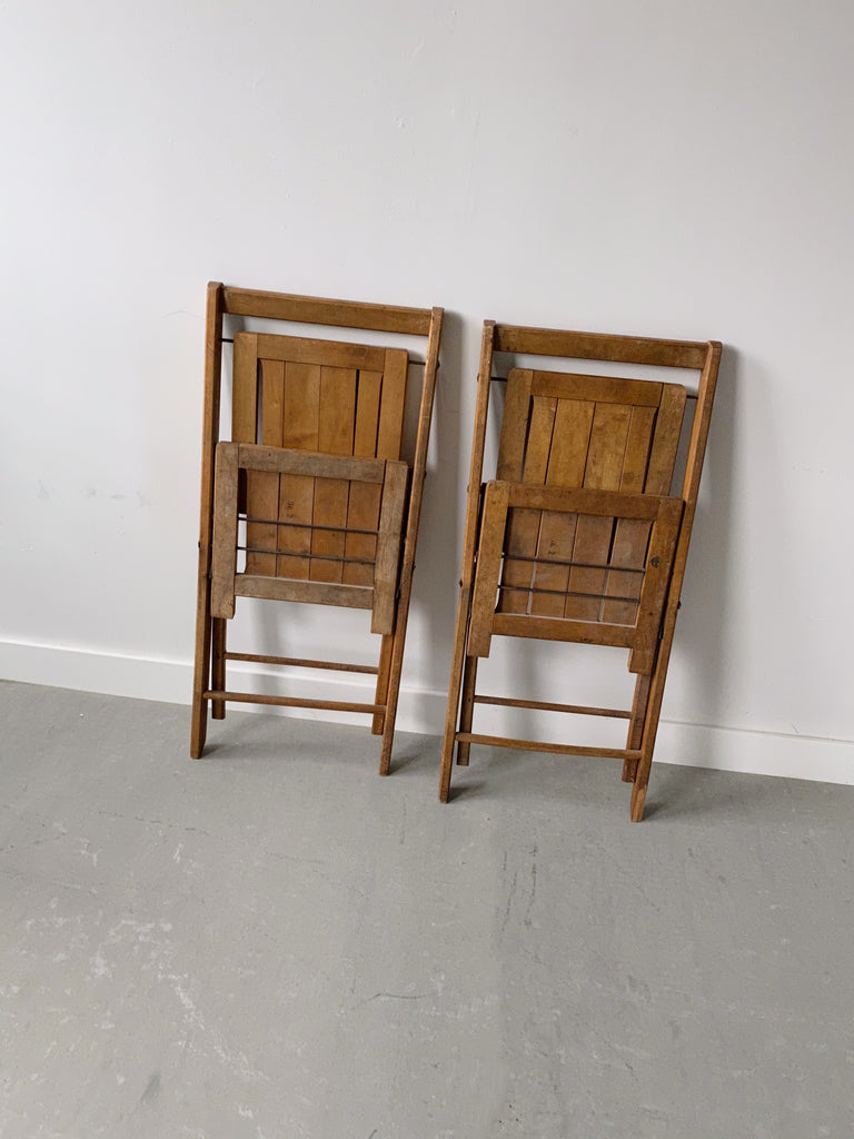 ANTIQUE WOODEN FOLDING CHAIRS