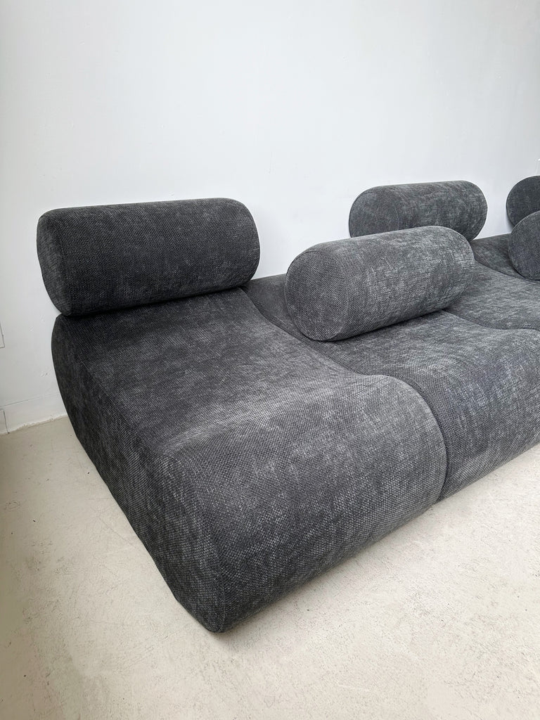 5 PIECE MODULAR DARK GRAY CORBI SOFA BY KLAUS UREDAT FOR COR, 1969