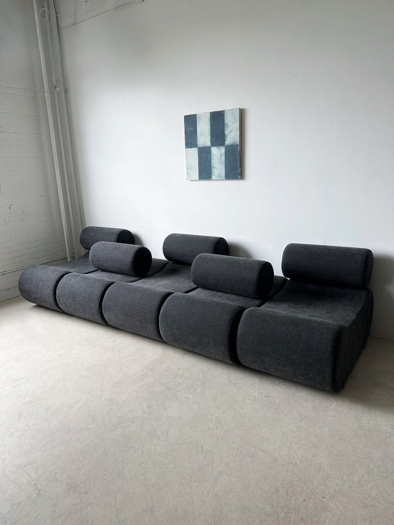 5 PIECE MODULAR DARK GRAY CORBI SOFA BY KLAUS UREDAT FOR COR, 1969
