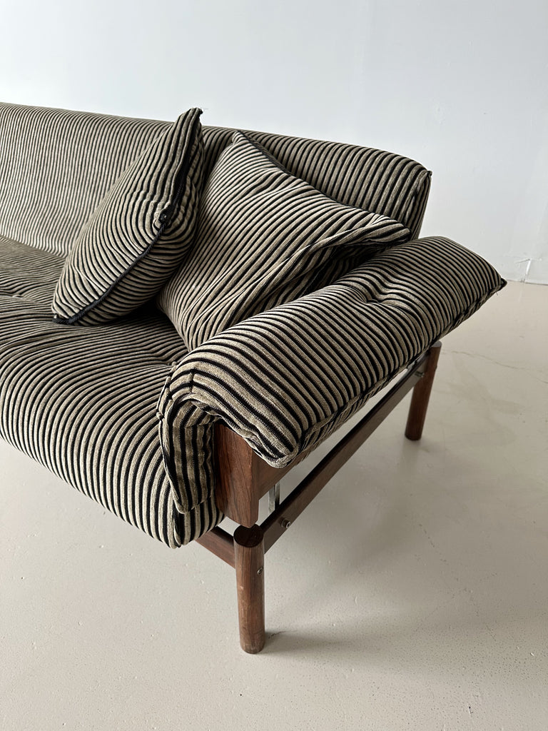 MP-13 STRIPED 3 SEATER SOFA BY PERCIVAL LAFER, 60's