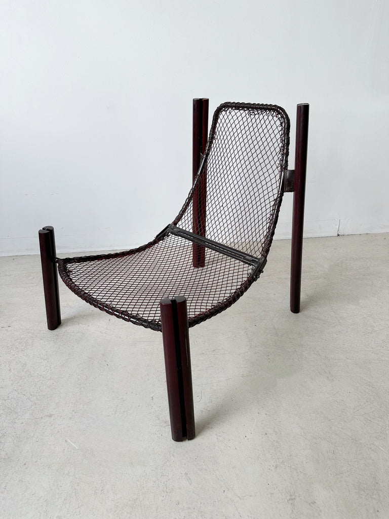 BROWN SUEDE LOUNGE CHAIR BY PERCIVAL LAFER, 60's