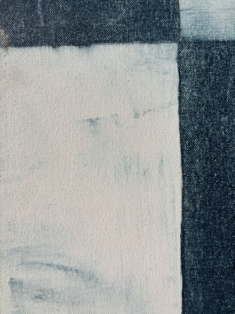 BLACK & WHITE GEOMETRICAL OIL PAINTING BY RICHARD LANCTÔT, 1994