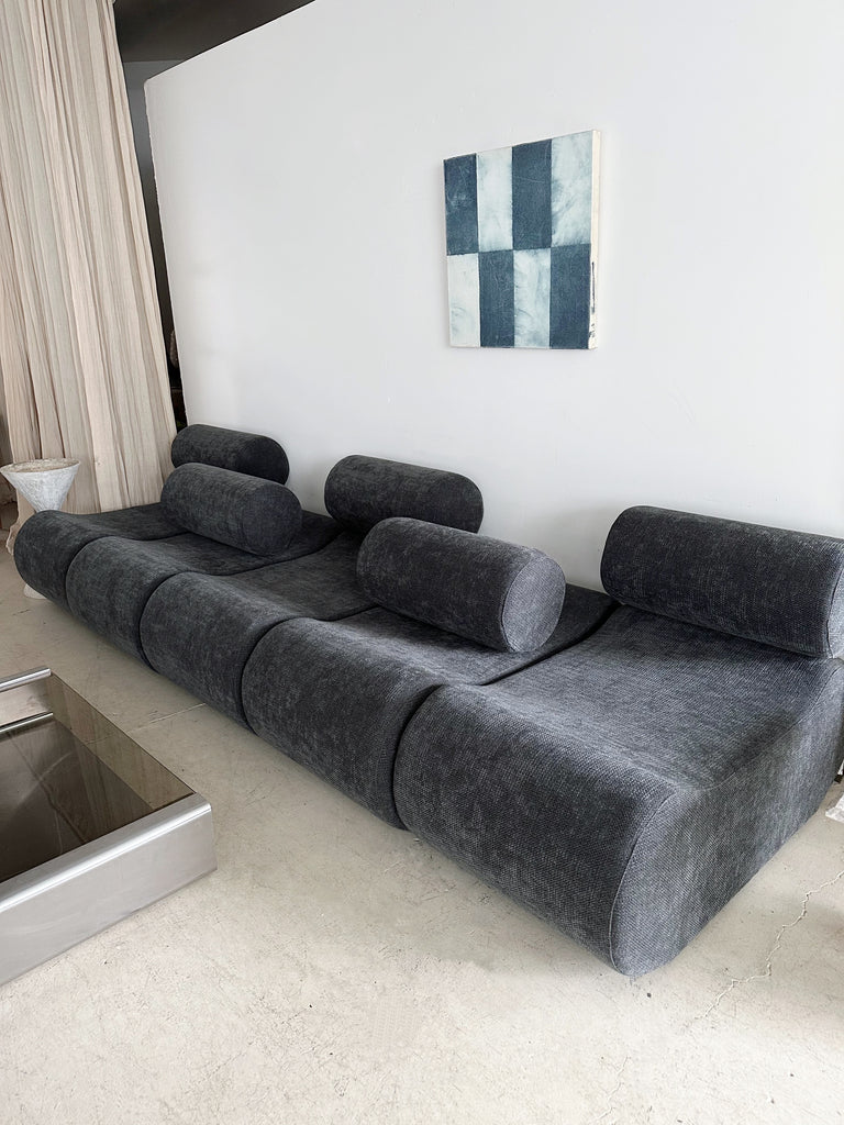 5 PIECE MODULAR DARK GRAY CORBI SOFA BY KLAUS UREDAT FOR COR, 1969