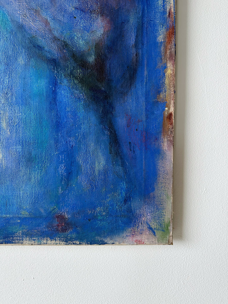 BLUE ABSTRACT IMPRESSIONIST PAINTING, 28x36