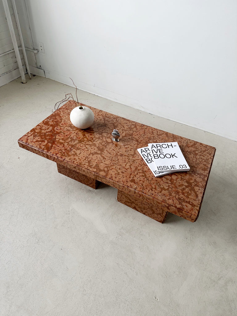 RED MARBLE COFFEE TABLE