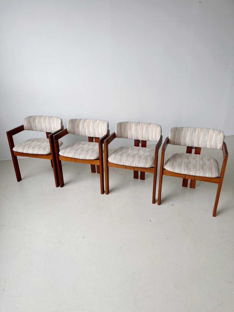 TEAK DINING CHAIRS IN THE STYLE OF PAMPLONA BY AUGUSTO SAVINI, 60's