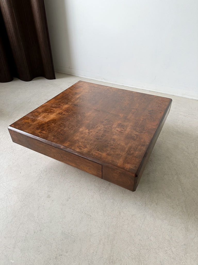 BURLWOOD COFFEE TABLE WITH DRAWER