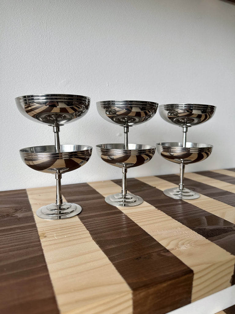 LETANG REMY STAINLESS STEEL ICE CREAM CUPS, SET OF 6