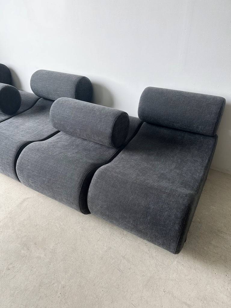 5 PIECE MODULAR DARK GRAY CORBI SOFA BY KLAUS UREDAT FOR COR, 1969