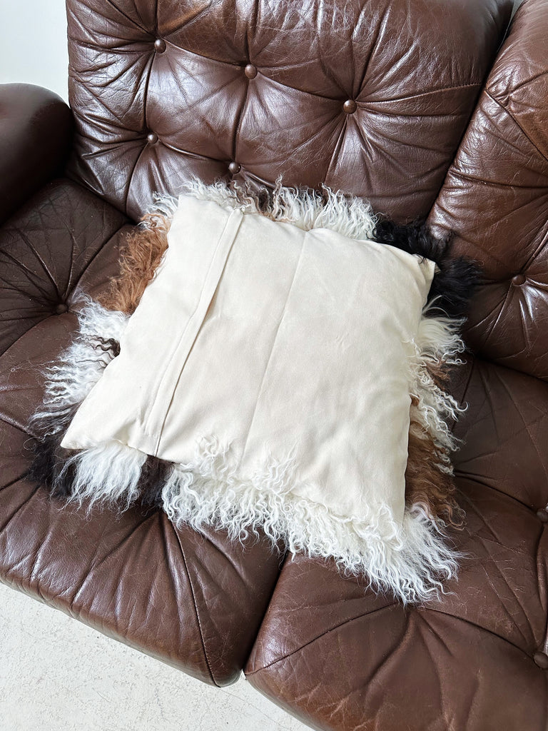 MONGOLIAN LAMB FUR PILLOW, 18x18