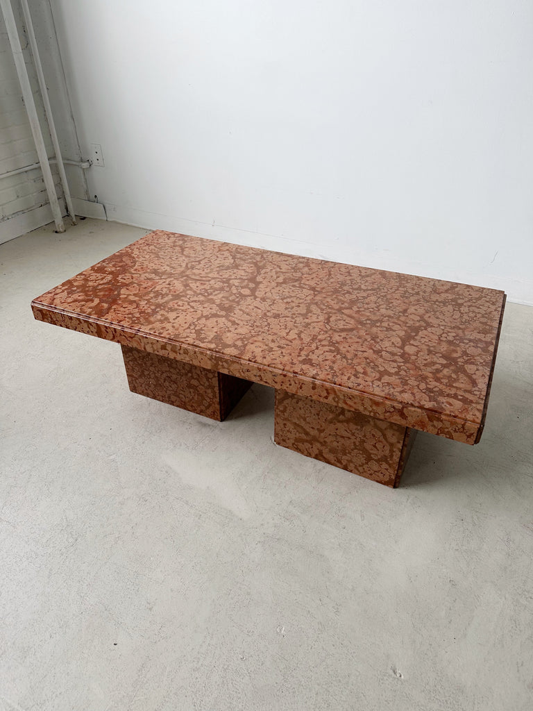 RED MARBLE COFFEE TABLE