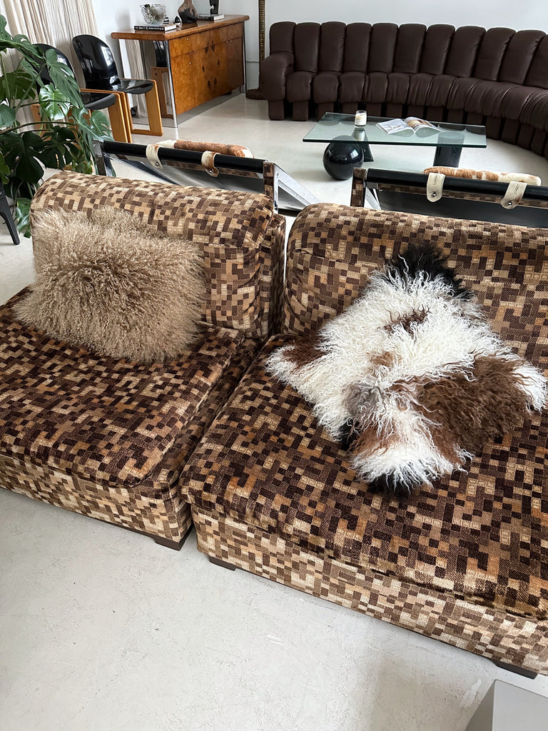 MONGOLIAN LAMB FUR PILLOW, 18x18