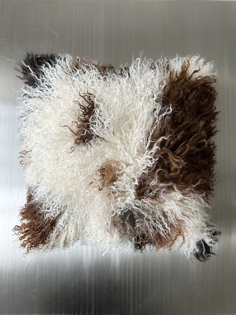 MONGOLIAN LAMB FUR PILLOW, 18x18