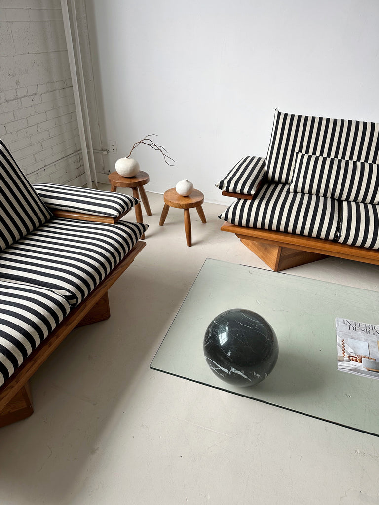 WATERFALL GLASS & BLACK MARBLE SPHERE COFFEE TABLE BY CATTELAN ITALIA