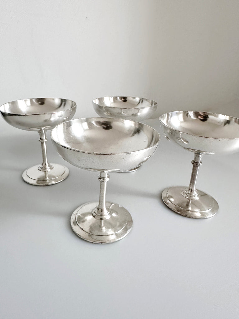 SILVER PLATED DESSERT BOWLS BY CHRISTOFLE, SET OF 4