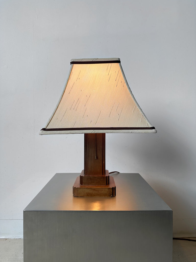 ART DECO WOOD TABLE LAMP