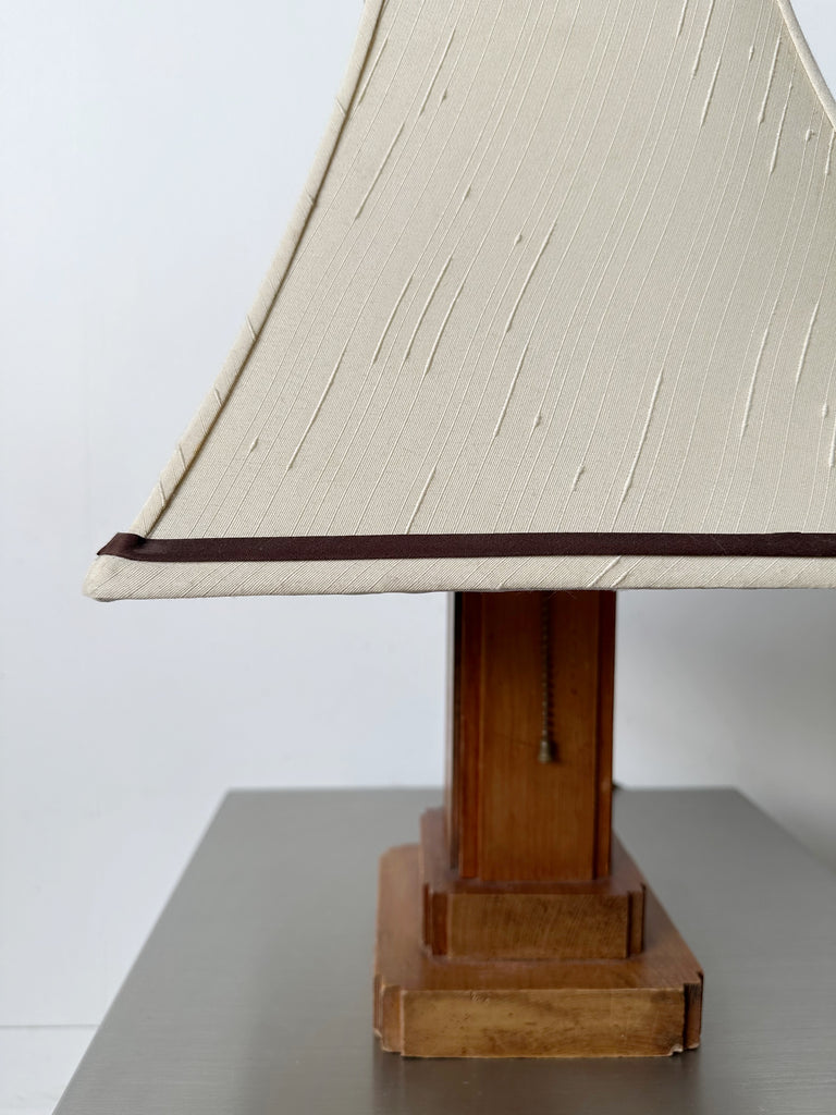 ART DECO WOOD TABLE LAMP