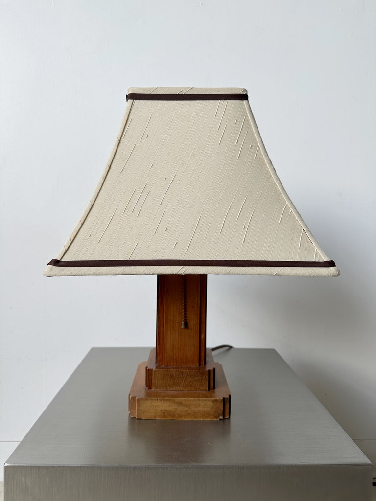 ART DECO WOOD TABLE LAMP