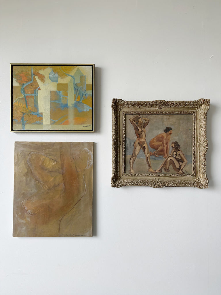 ABSTRACT "ALCHIMIE D'UN PAYSAGE" PAINTING BY ÉDOUARD LACHAPELLE, 21x17