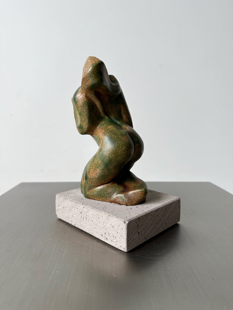MODERNIST CERAMIC FEMALE NUDE FIGURE SCULPTURE