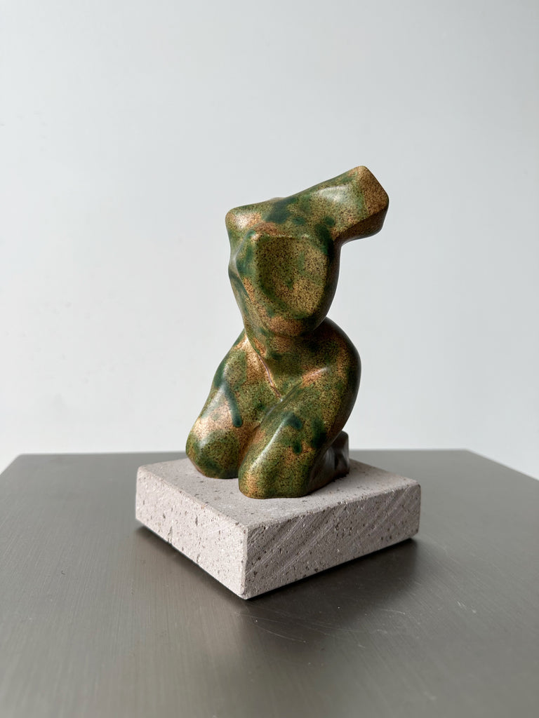 MODERNIST CERAMIC FEMALE NUDE FIGURE SCULPTURE