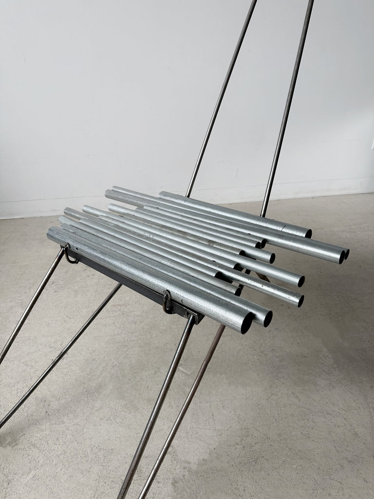 HANDMADE INDUSTRIAL ALUMINUM PIPE CHAIR