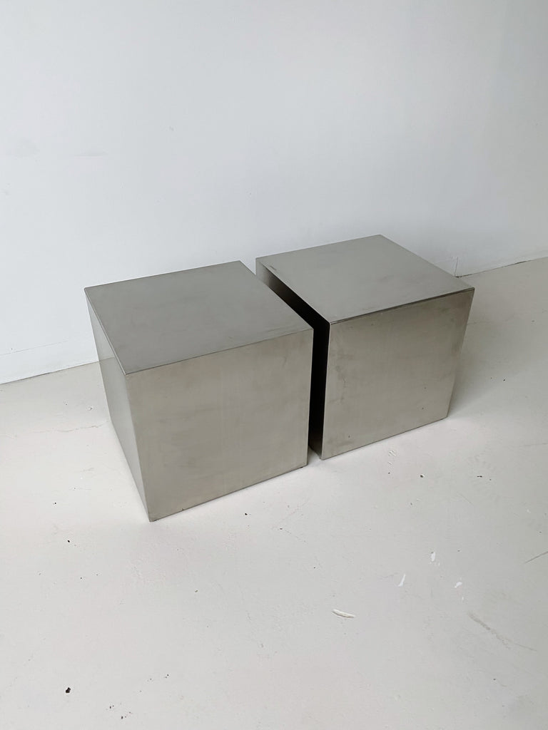 STAINLESS STEEL CUBE SIDE TABLES