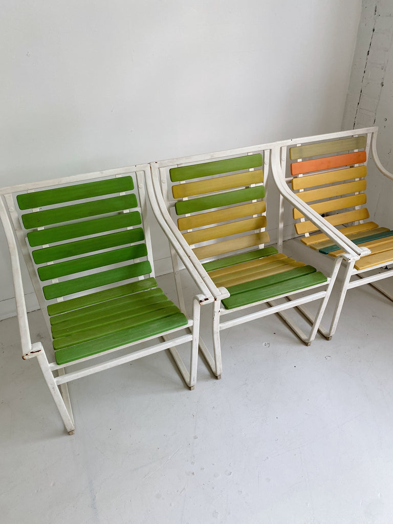 3 SUNSET COLLECTION PATIO CHAIRS BY SAMSONITE, 60's