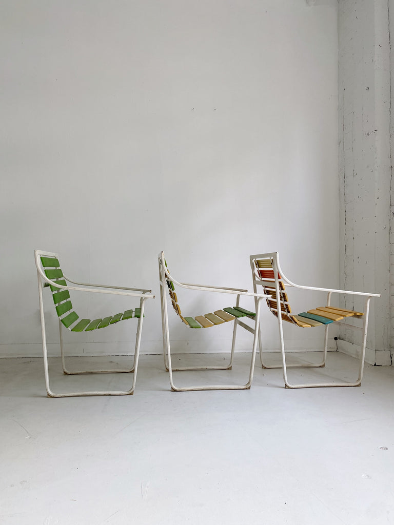 3 SUNSET COLLECTION PATIO CHAIRS BY SAMSONITE, 60's