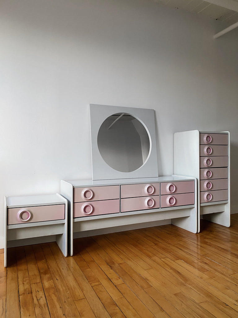 TRECO BY GIOVANNI MAUR SPACE AGE PINK NIGHT STAND