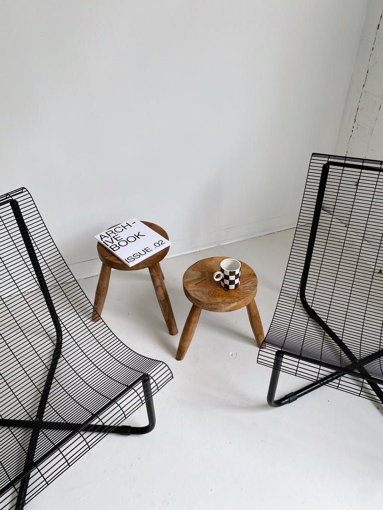 BLACK METAL WIRE PATIO CHAIRS BY HABITAT, 80's