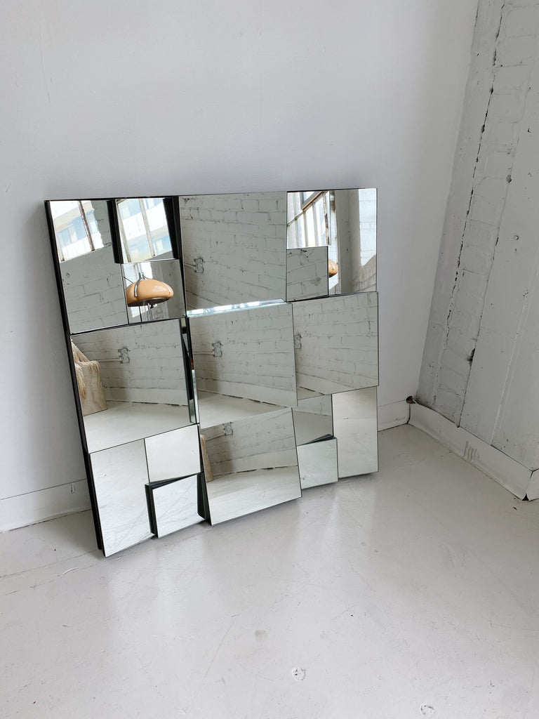 Pair of american mid century neal small cubist mirrors
