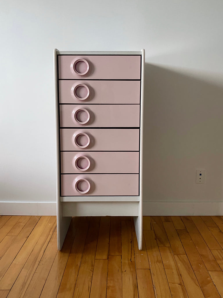 TRECO BY GIOVANNI MAUR SPACE AGE PINK DRAWER CHEST
