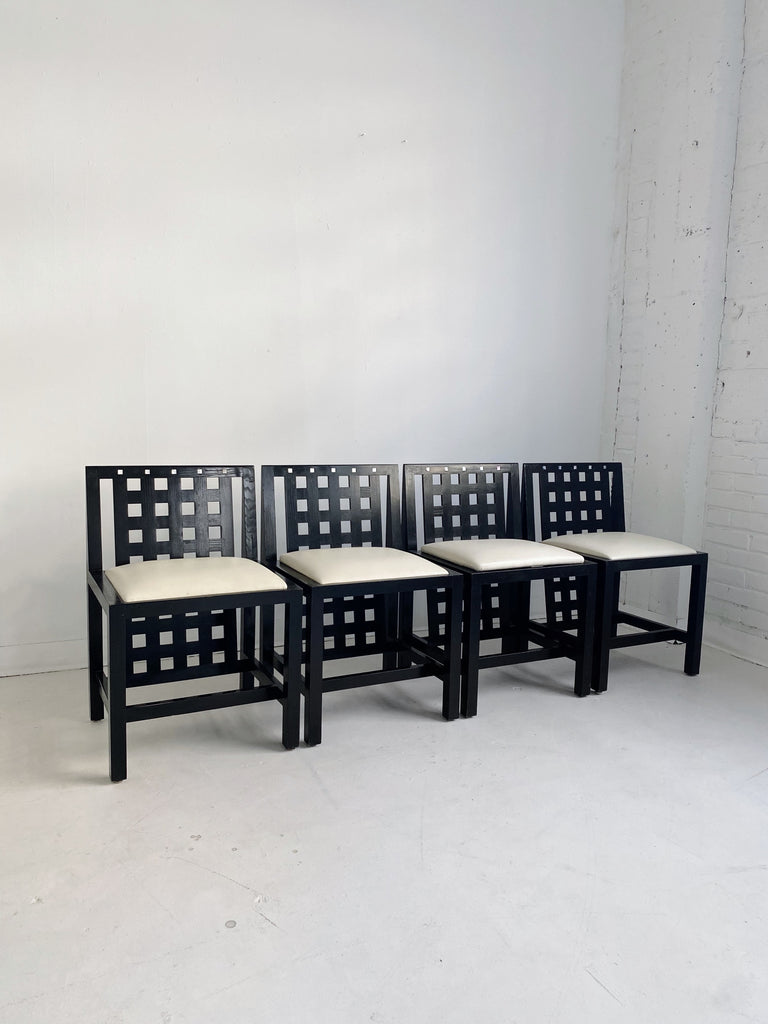 DINING SET BY CHARLES RENNIE MACKINTOSH FOR CASSINA, 70's