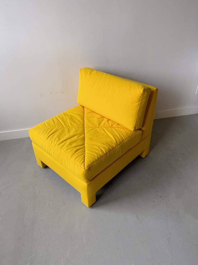 YELLOW 3 PIECE FABRIC SOFA