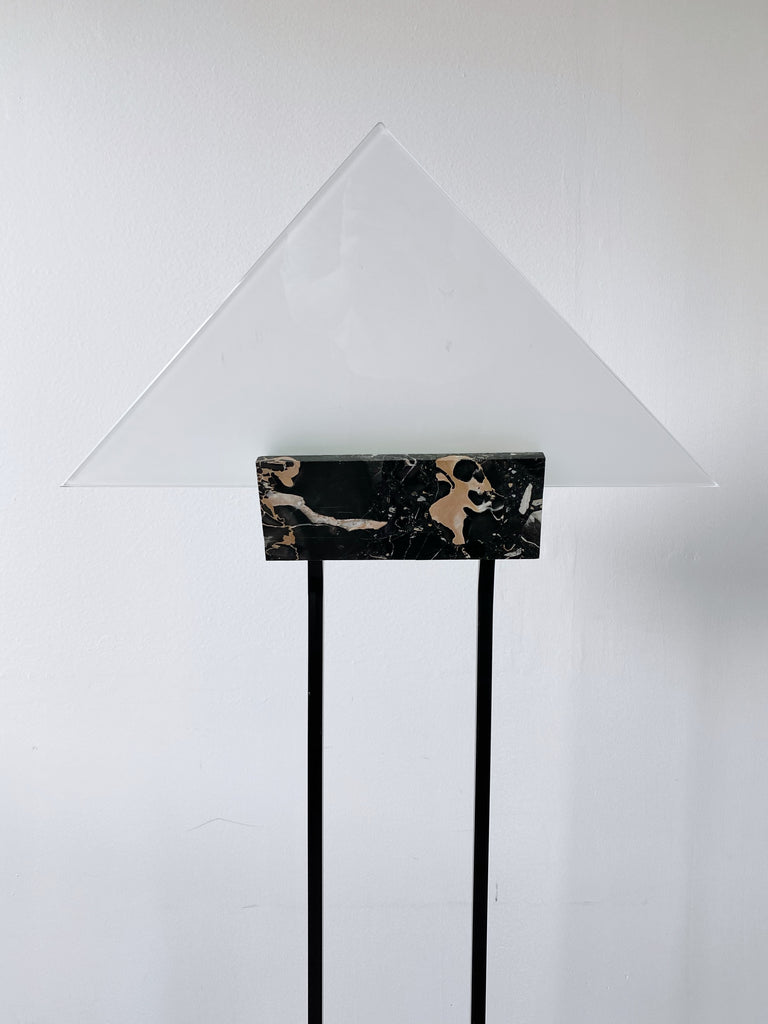 ART DECO BLACK MARBLE FLOOR LAMP