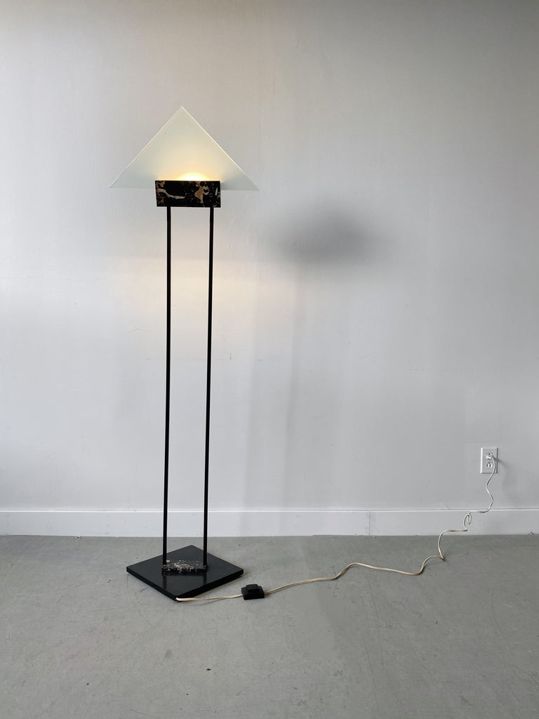 ART DECO BLACK MARBLE FLOOR LAMP
