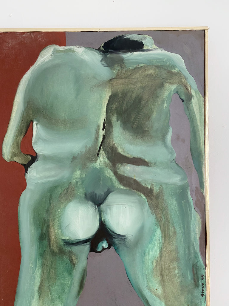 MALE NUDE PAINTING, SIGNED BRUNO, 1969
