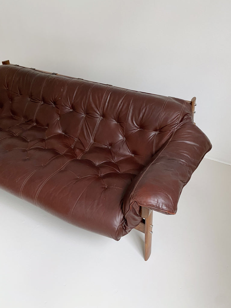 MP-41 THREE SEATER LEATHER SOFA BY PERCIVAL LAFER, 60's