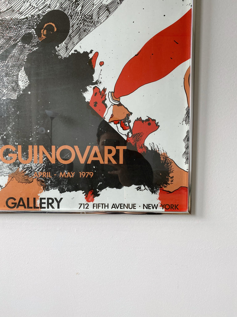 JOSEPH GUINOVART FRAMED LITHOGRAPHY EXHIBITION POSTER AT THE RIZOLLY GALLERY, NEW YORK, 1979