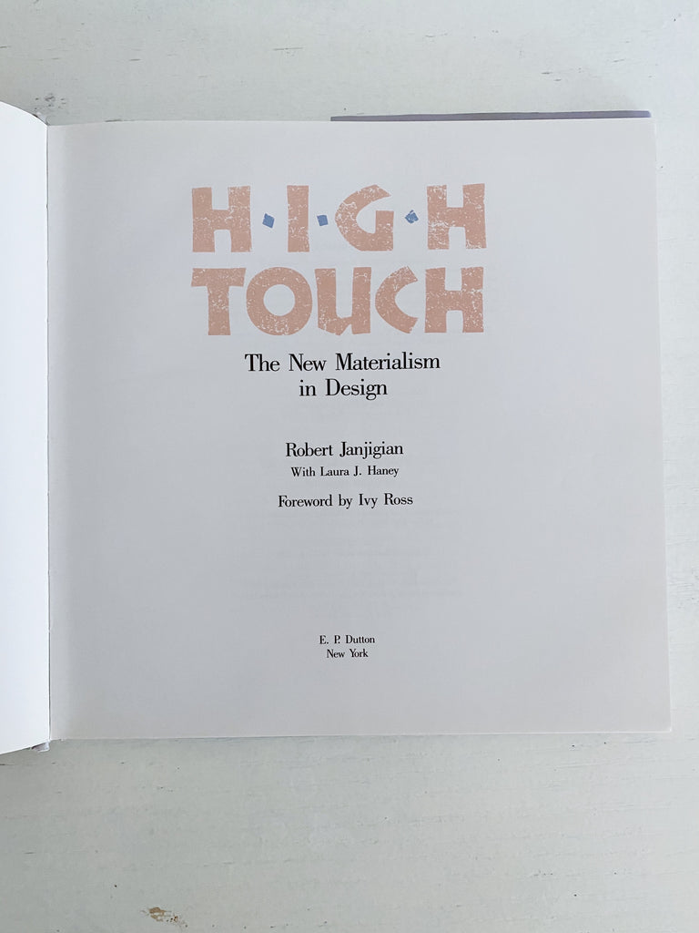 HIGH TOUCH: THE NEW MATERIALISM IN DESIGN, JANJIGIAN, 1987